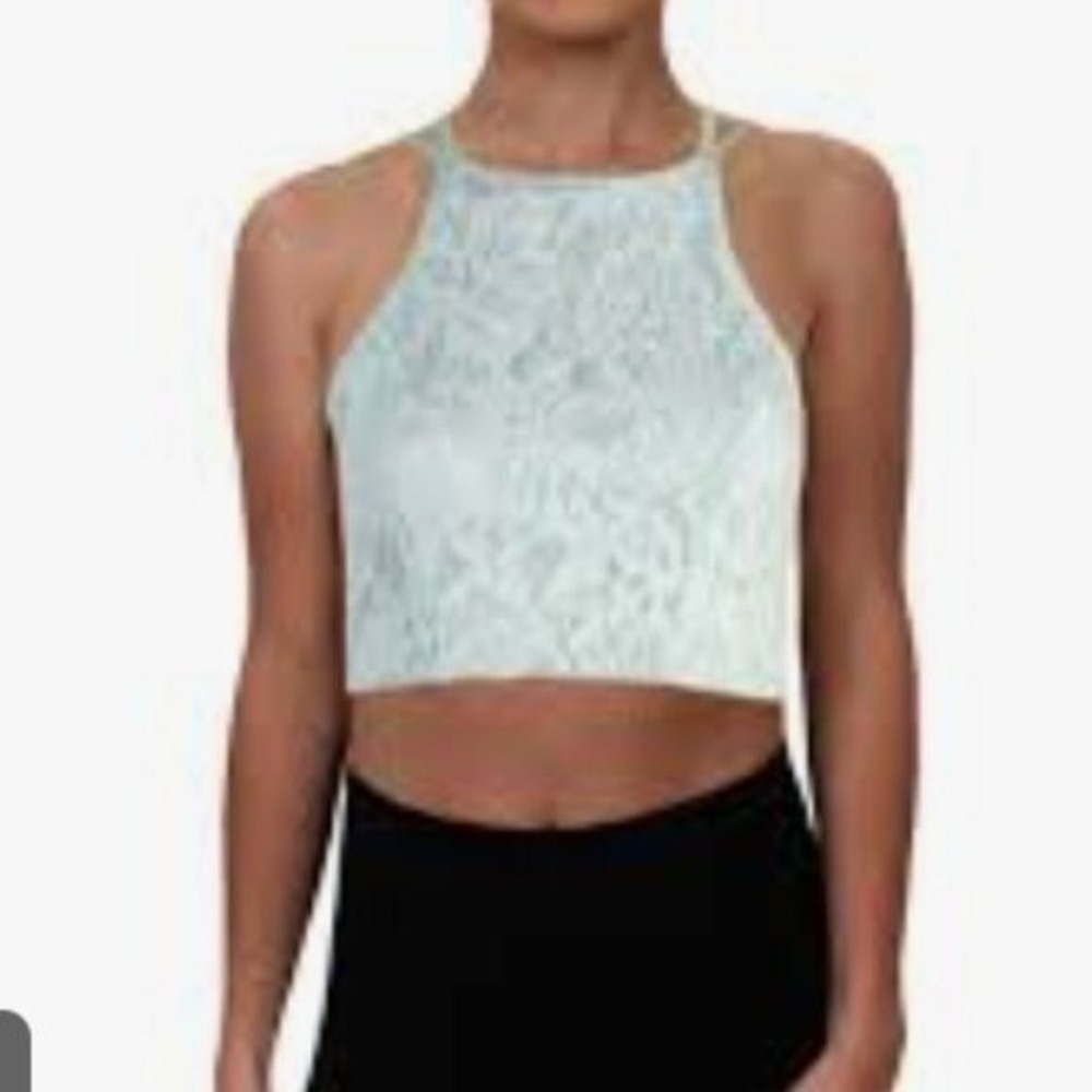 Speechless Women's Juniors‎ Lace Halter Crop Top Green Size 7
